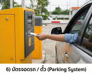 ระบบปุ่มกดรับบัตร / ระบบคิดเงิน (Parking Ticket System)