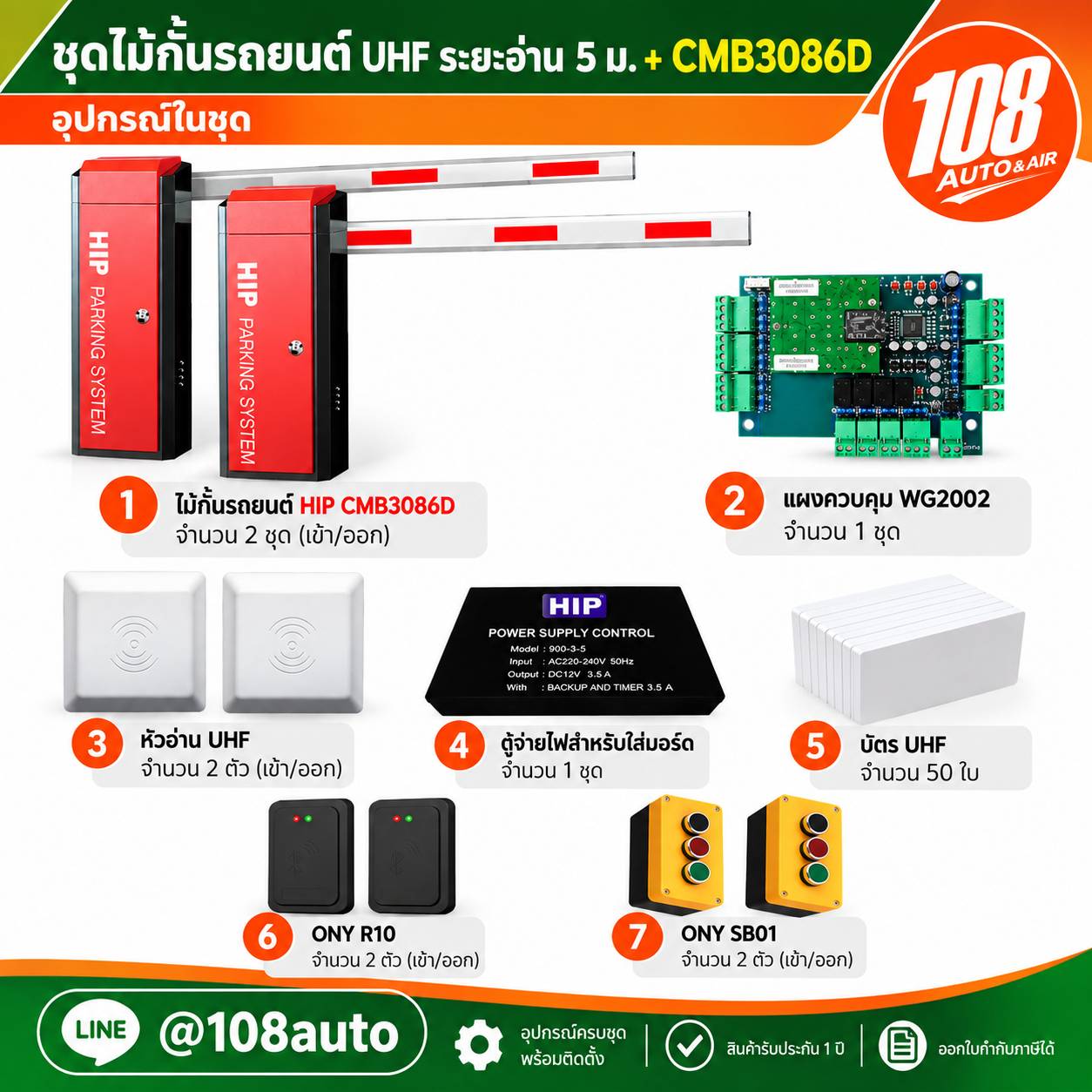 ชุดมอเตอร์ HIP อ่าน UHF